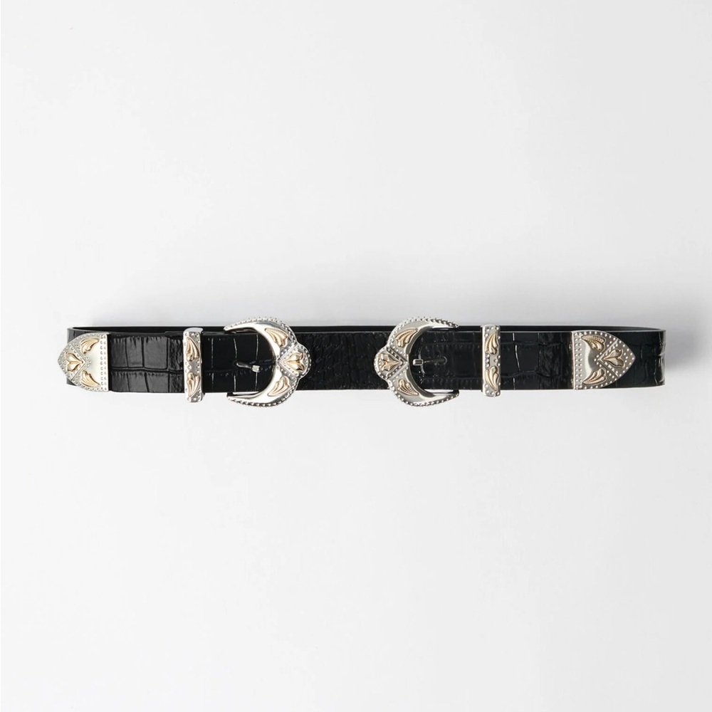 Maje western double belt in black